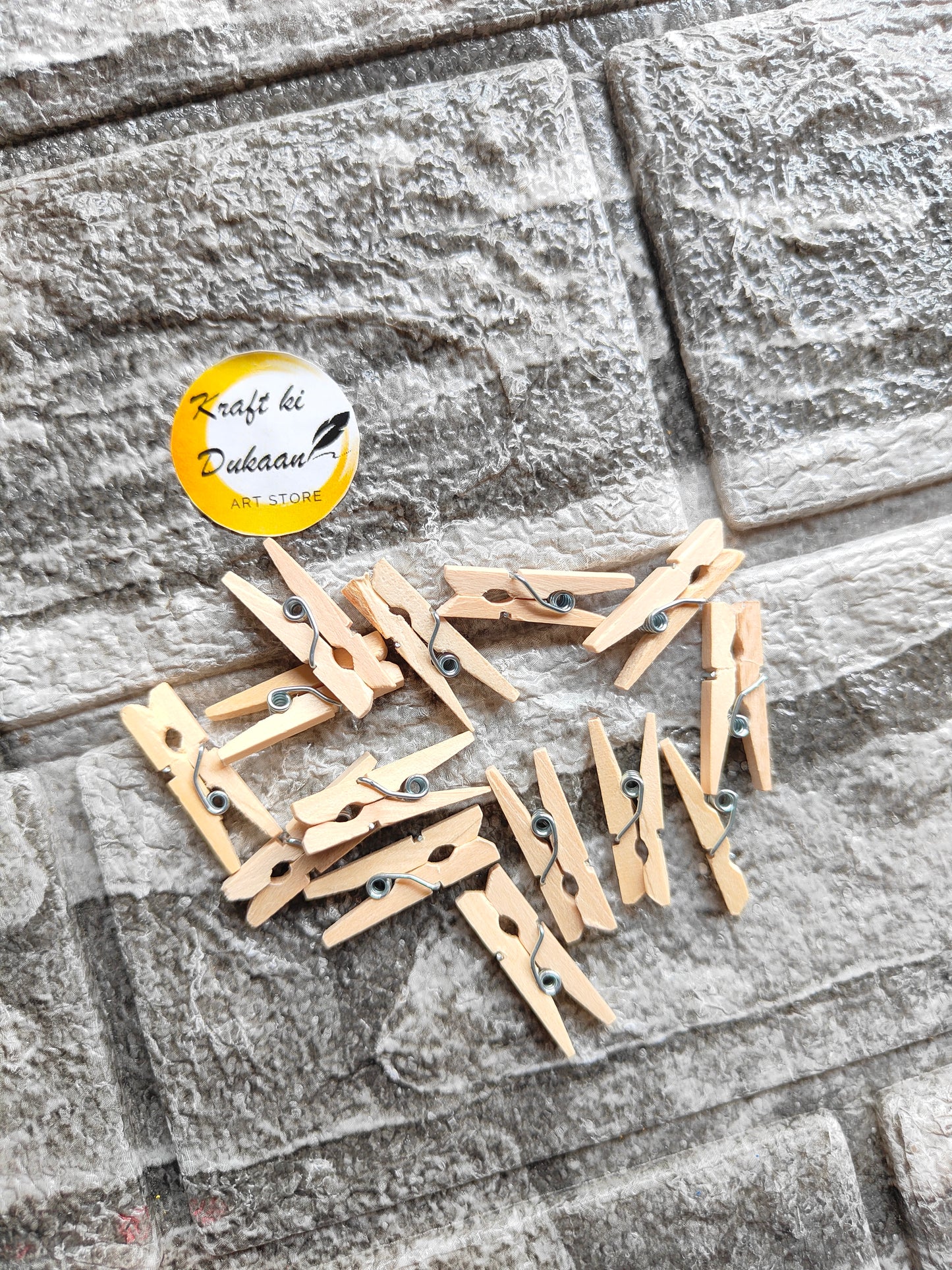 Wooden Plain Clips Pack of 50 - Kraft ki Dukaan