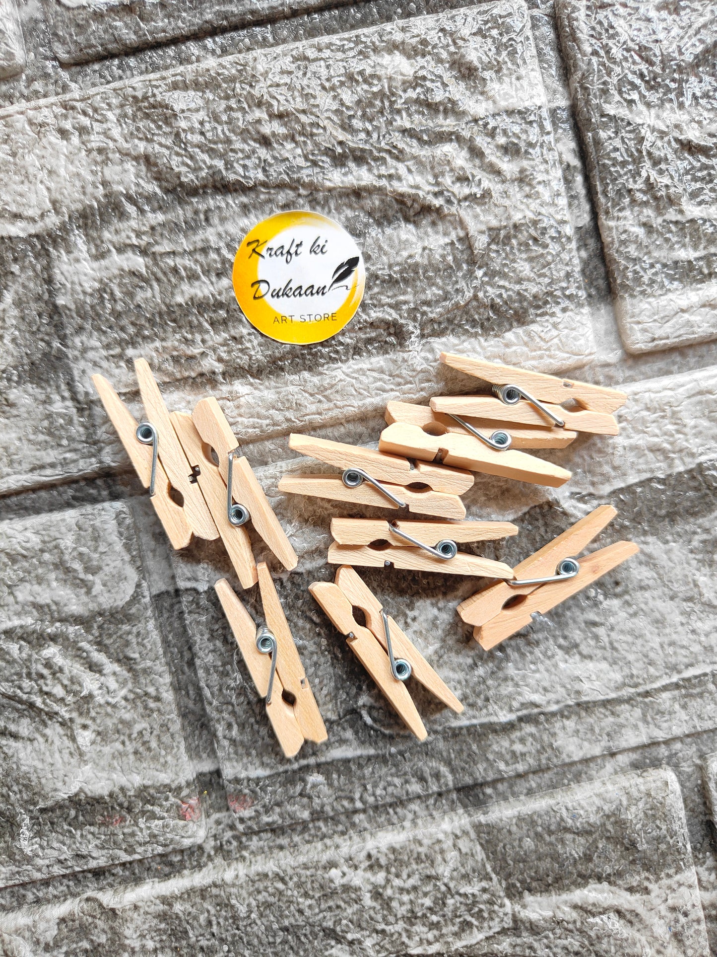 Wooden Plain Clips Pack of 50 - Kraft ki Dukaan
