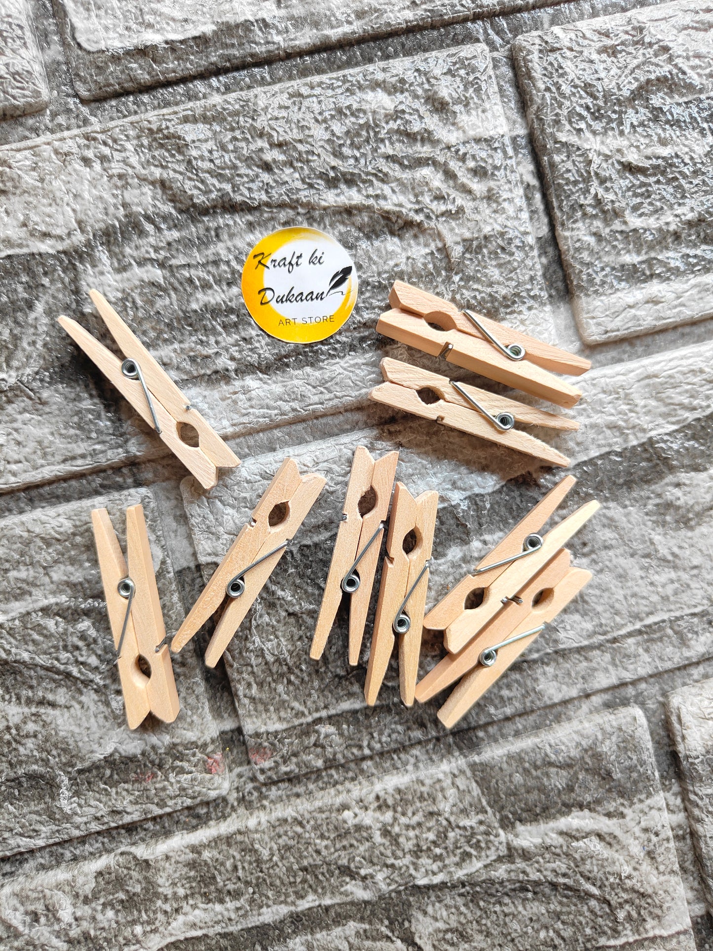 Wooden Plain Clips Pack of 50 - Kraft ki Dukaan