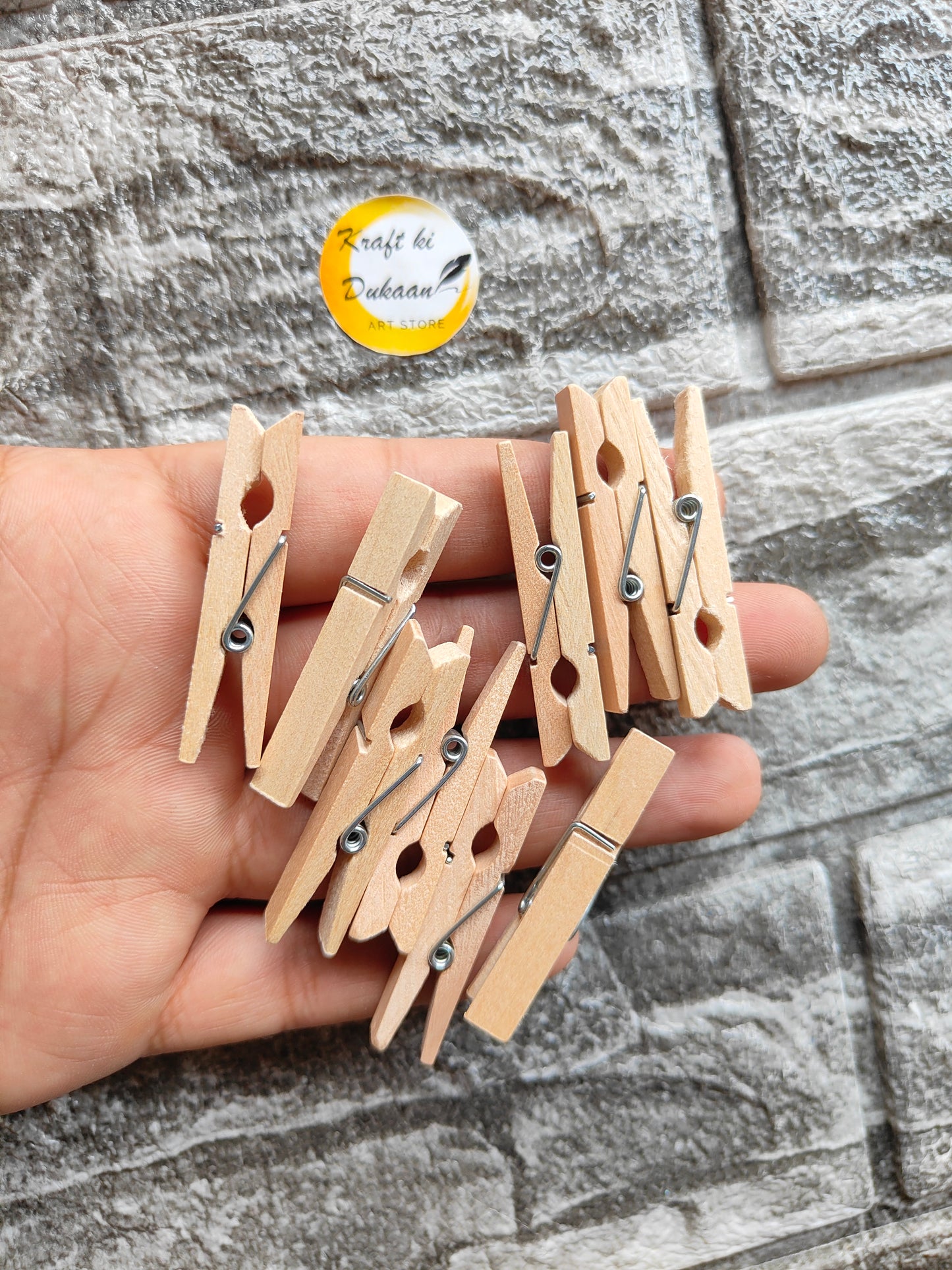 Wooden Plain Clips Pack of 50 - Kraft ki Dukaan