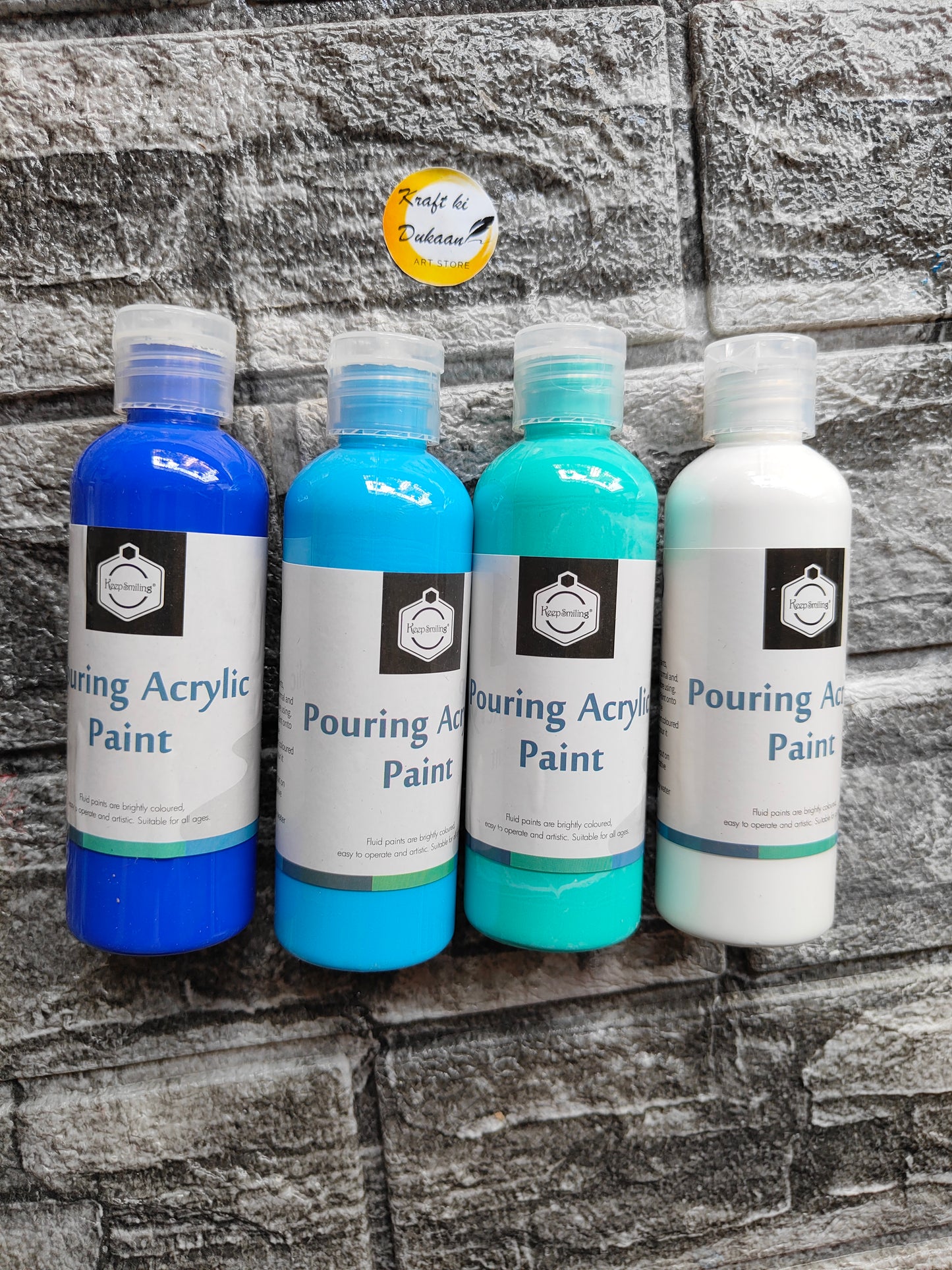 Acrylic Paint Bottle Pack of 4 A4 - Kraft ki Dukaan