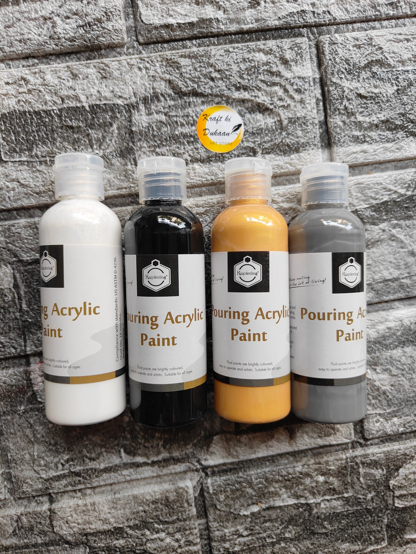 Acrylic Paint Bottle Pack of 4 A1 - Kraft ki Dukaan