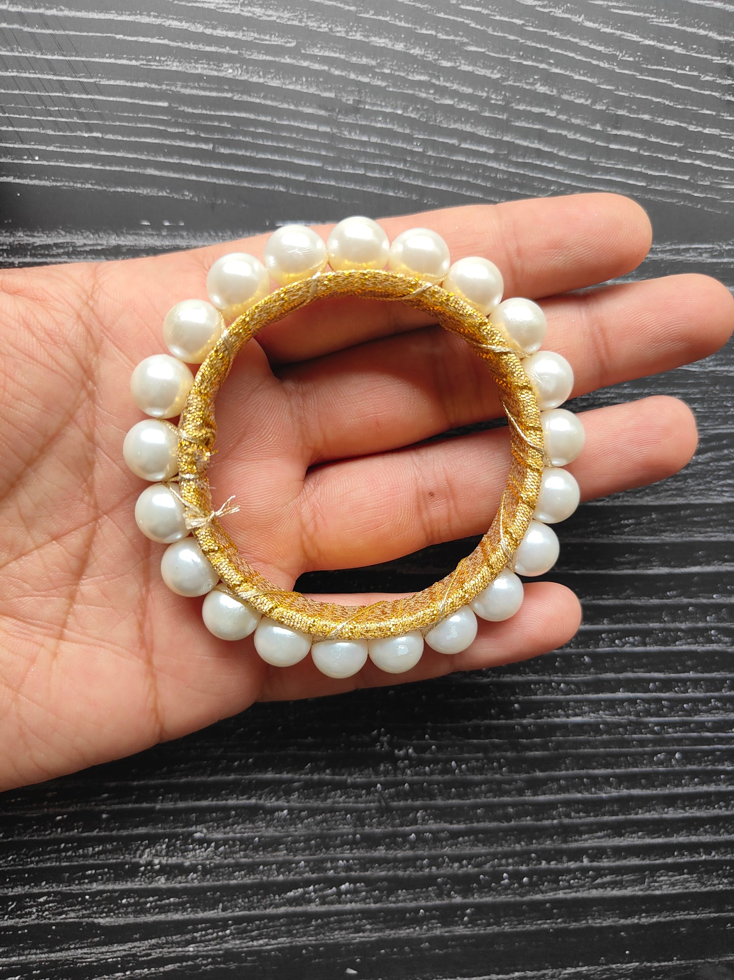 3" Round Gota Big Pearl Ring Pack of 5