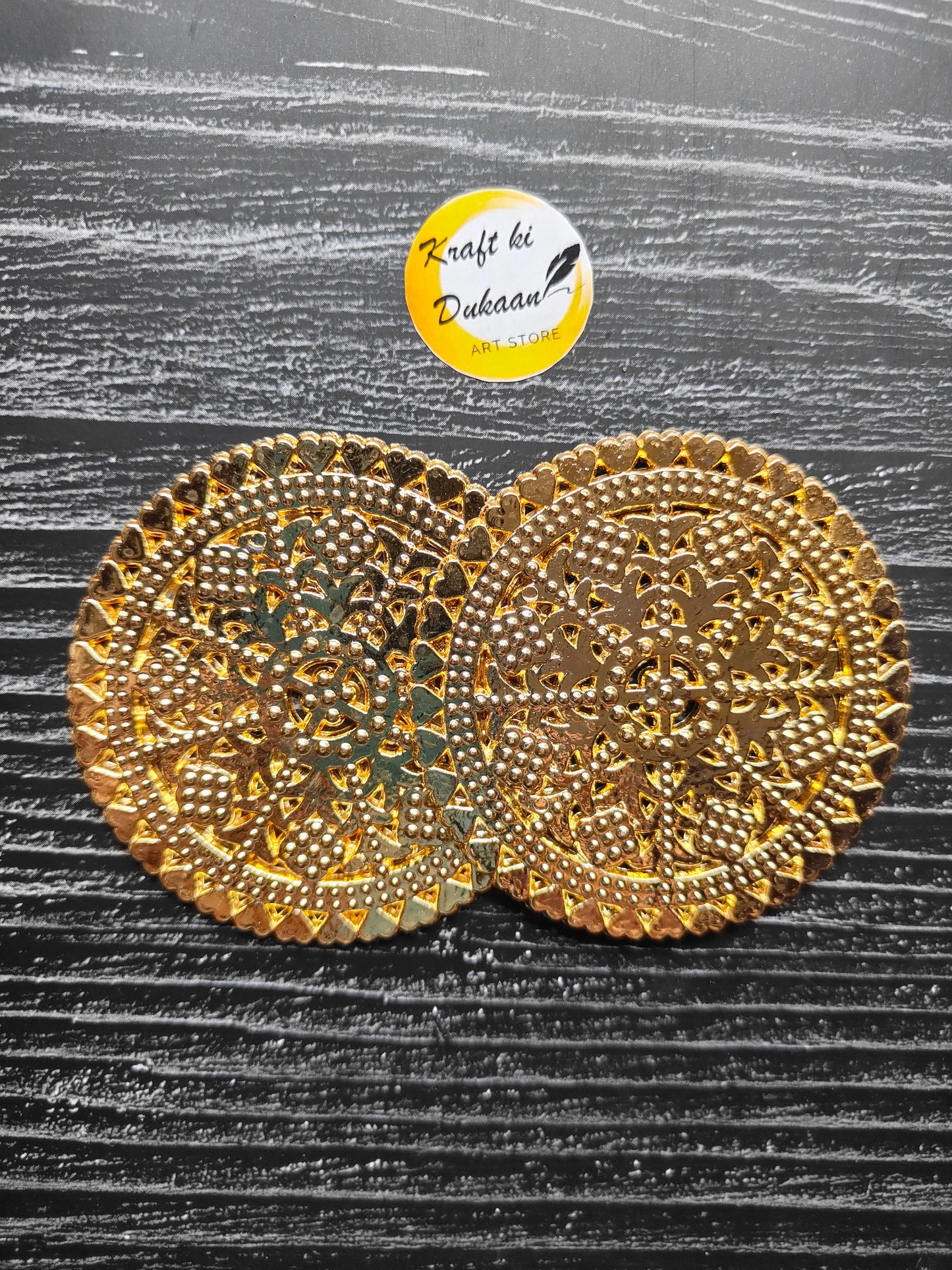 Golden Plastic Round T-Light Plate