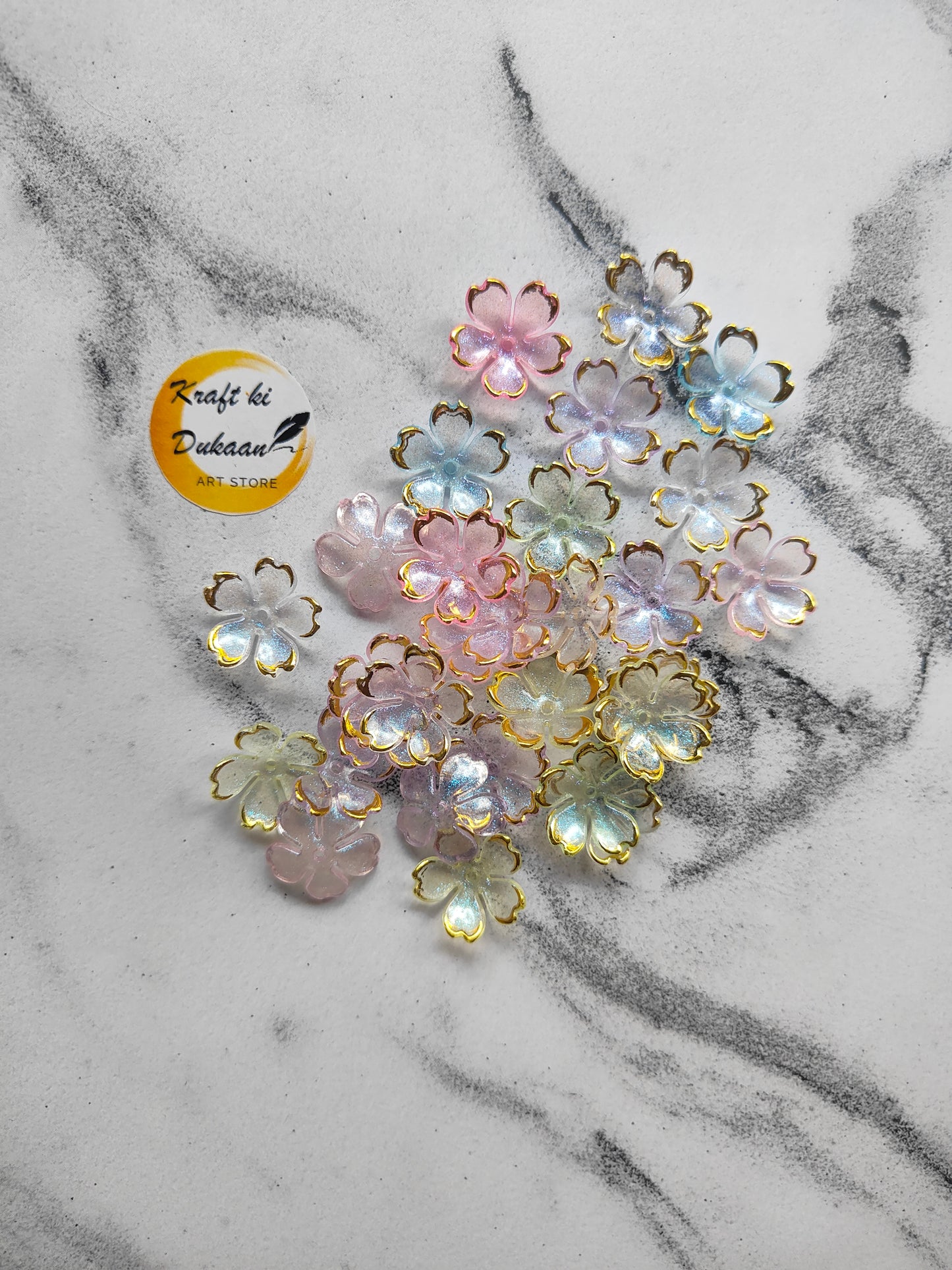 Flower Beads Multi Pack of 50