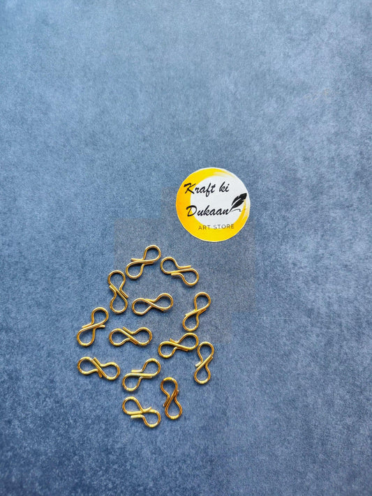 S Shape Hook clips set, gold finish