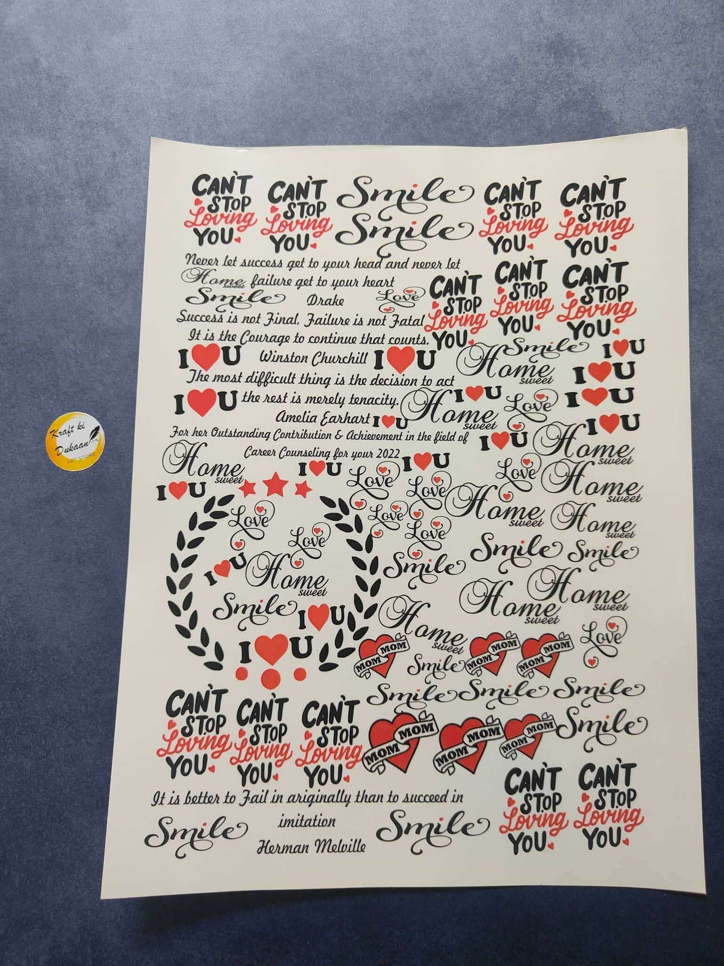 a4-color-sticker-sheet-i-love-you-home-smile-collection