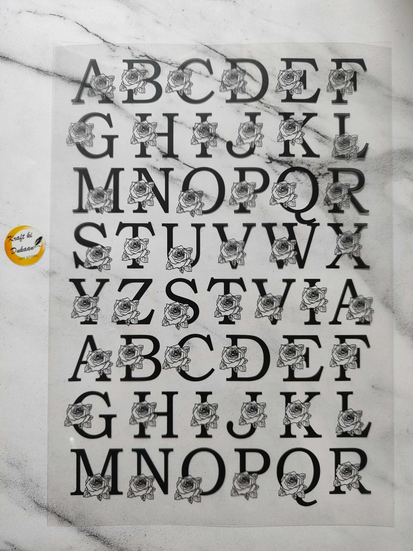 A4 Insert Sheet B11 with rose-letter alphabet designs
