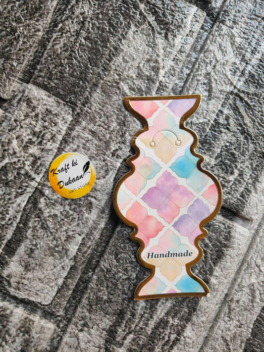 A4 jewelry display card in colorful design for showcasing handmade jewelry items