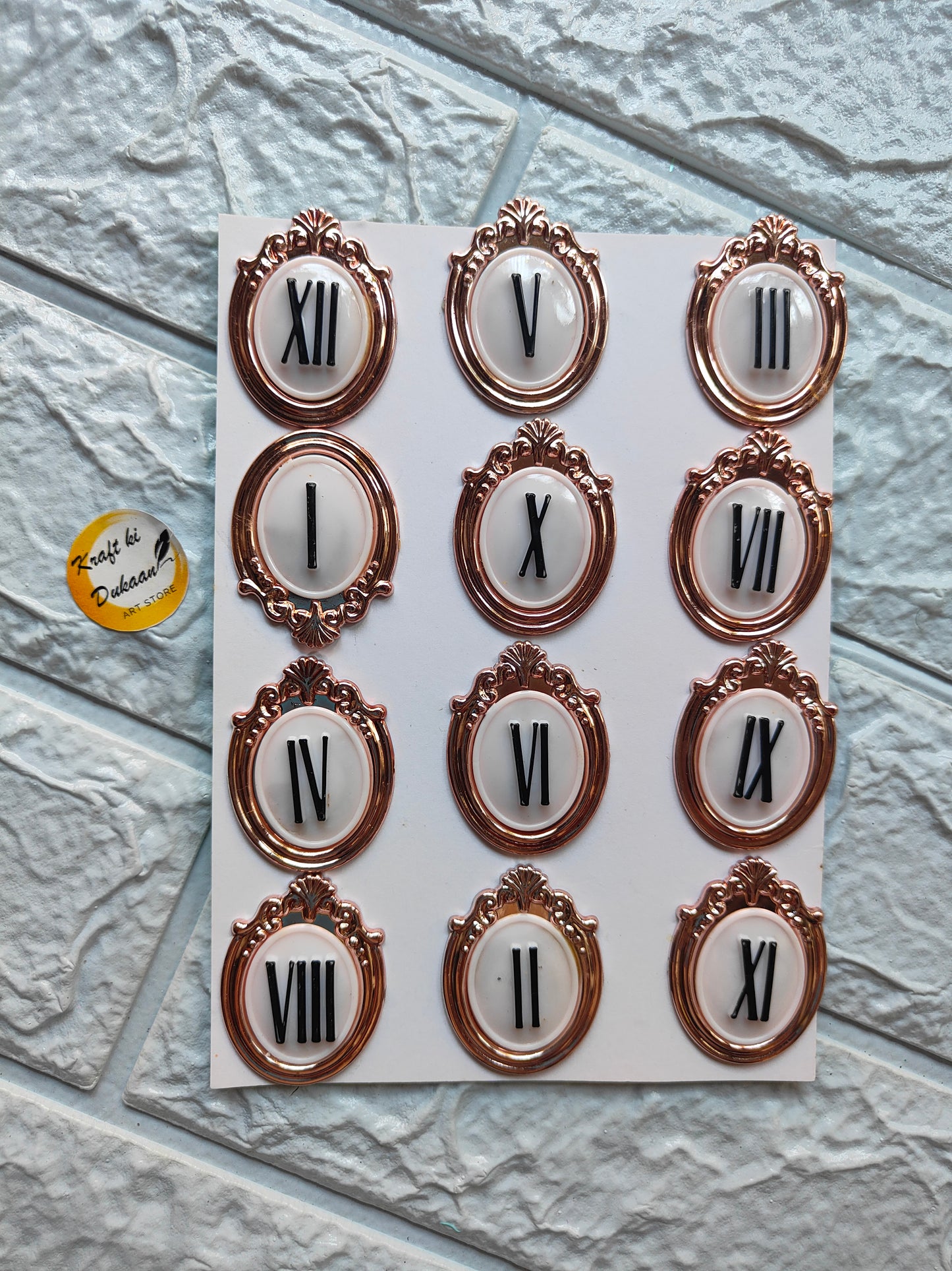Set of acrylic roman numbers for art projects in elegant frames, perfect for creative designs