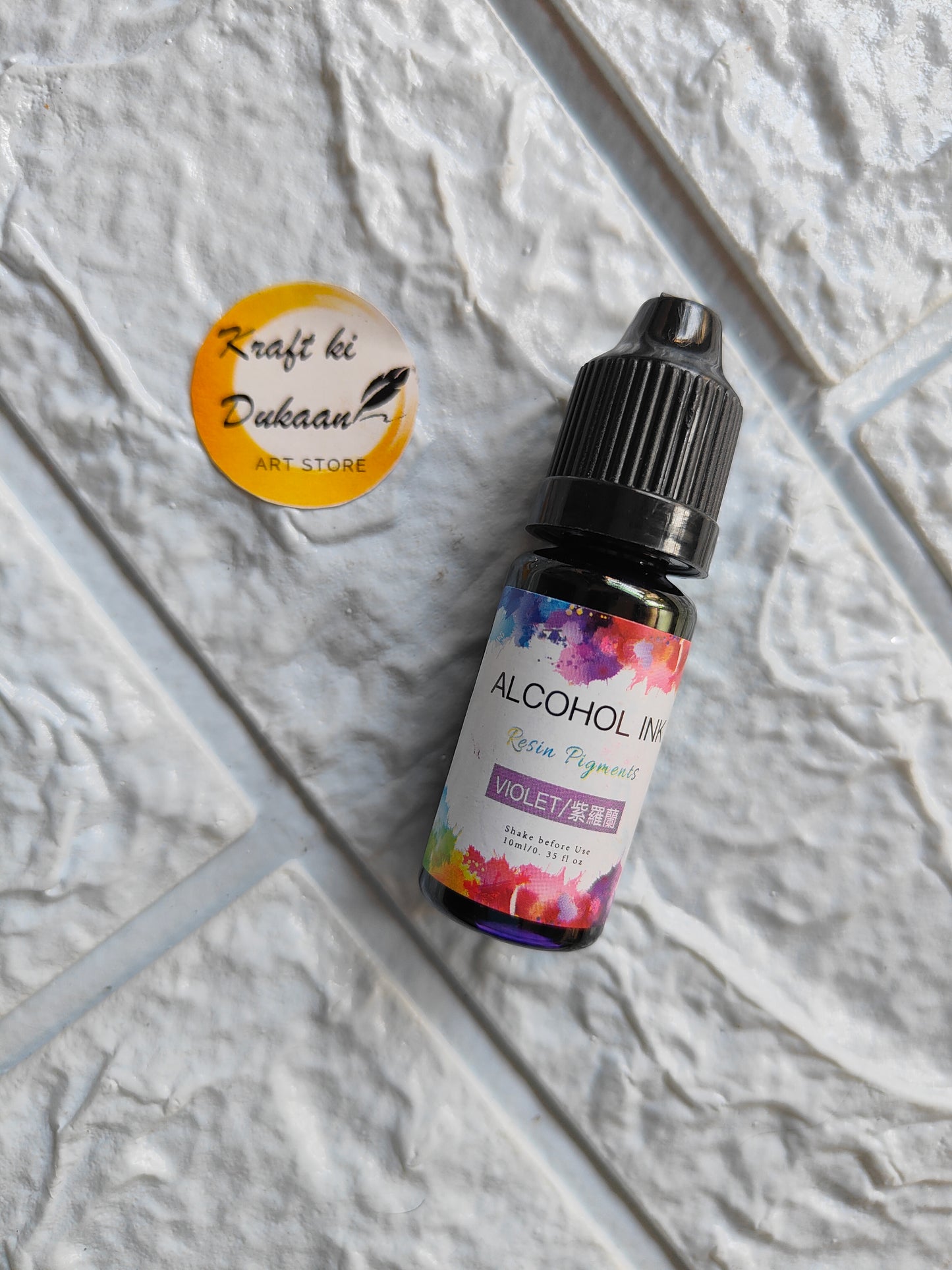 Violet alcohol ink for resin art in a 15ml bottle from Kraft ki Dukaan for vibrant creations