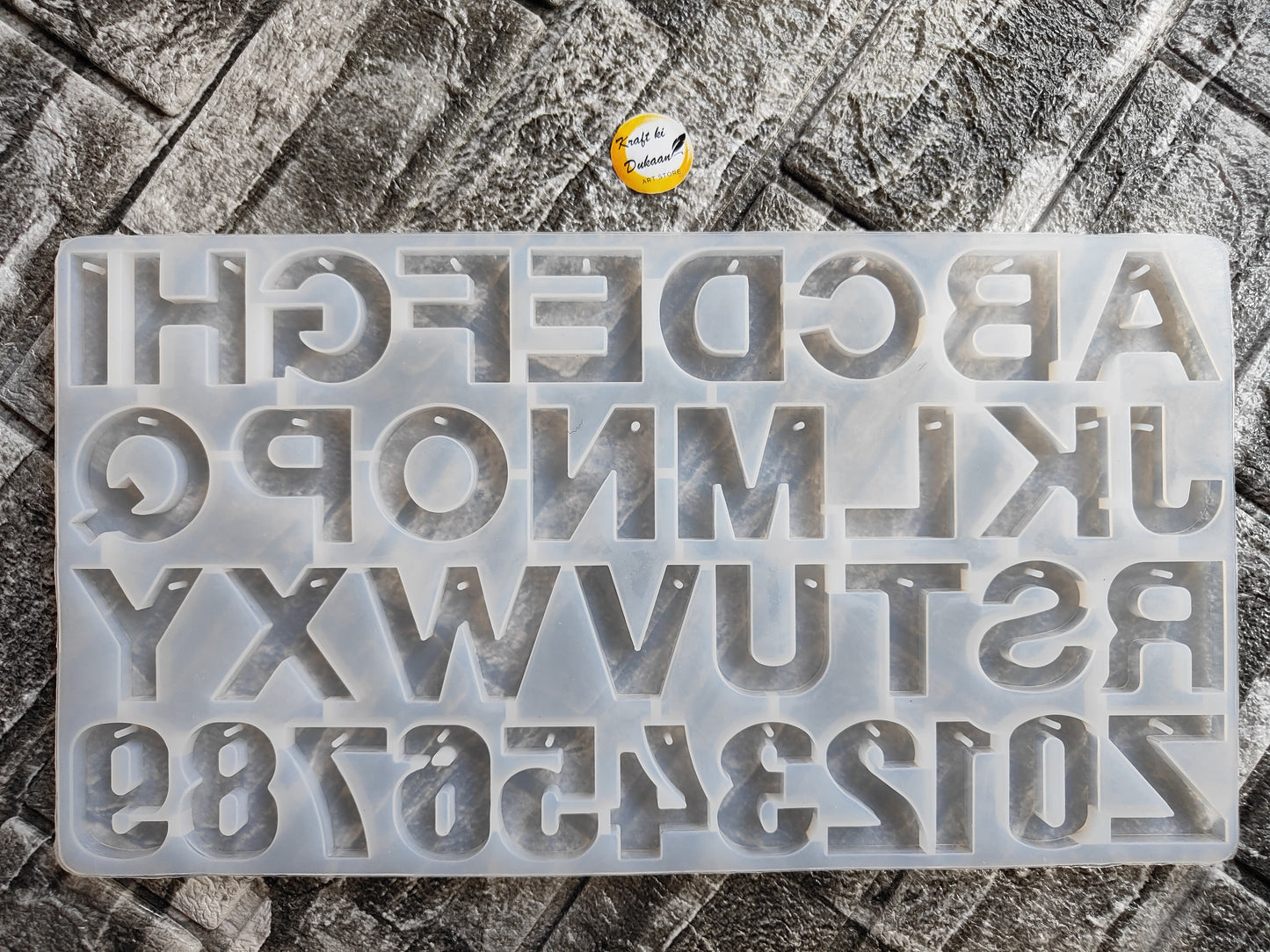 Kraft ki Dukaan Alphabet and Number Silicone Mould for Jewellery and Pendant Making