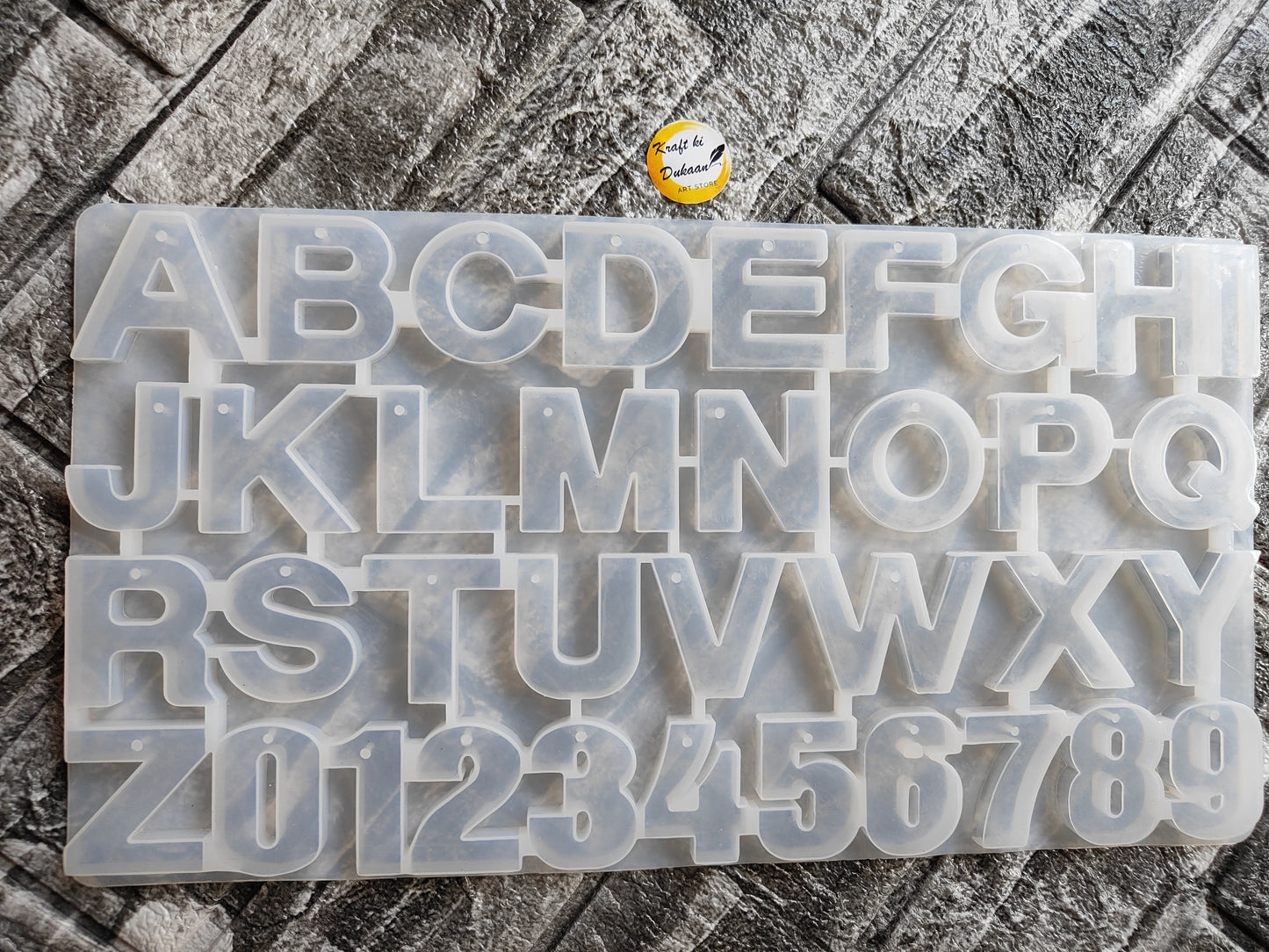 Kraft ki Dukaan Alphabet and Number Silicone Mould for Jewellery and Pendants Crafting
