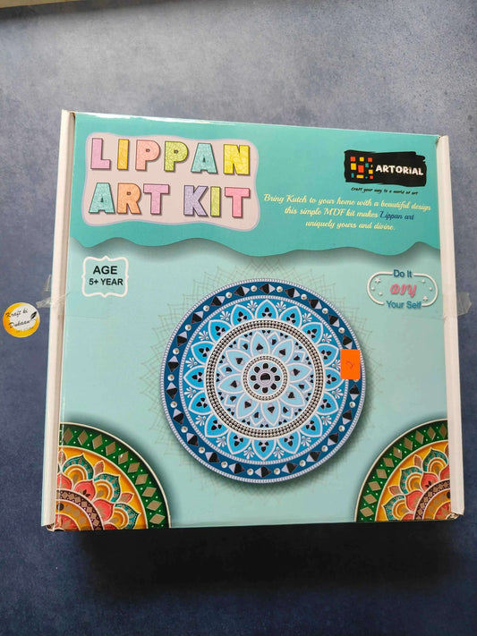 Lippan Art Kit A1 box front with blue mandala design and age/self-activity labels