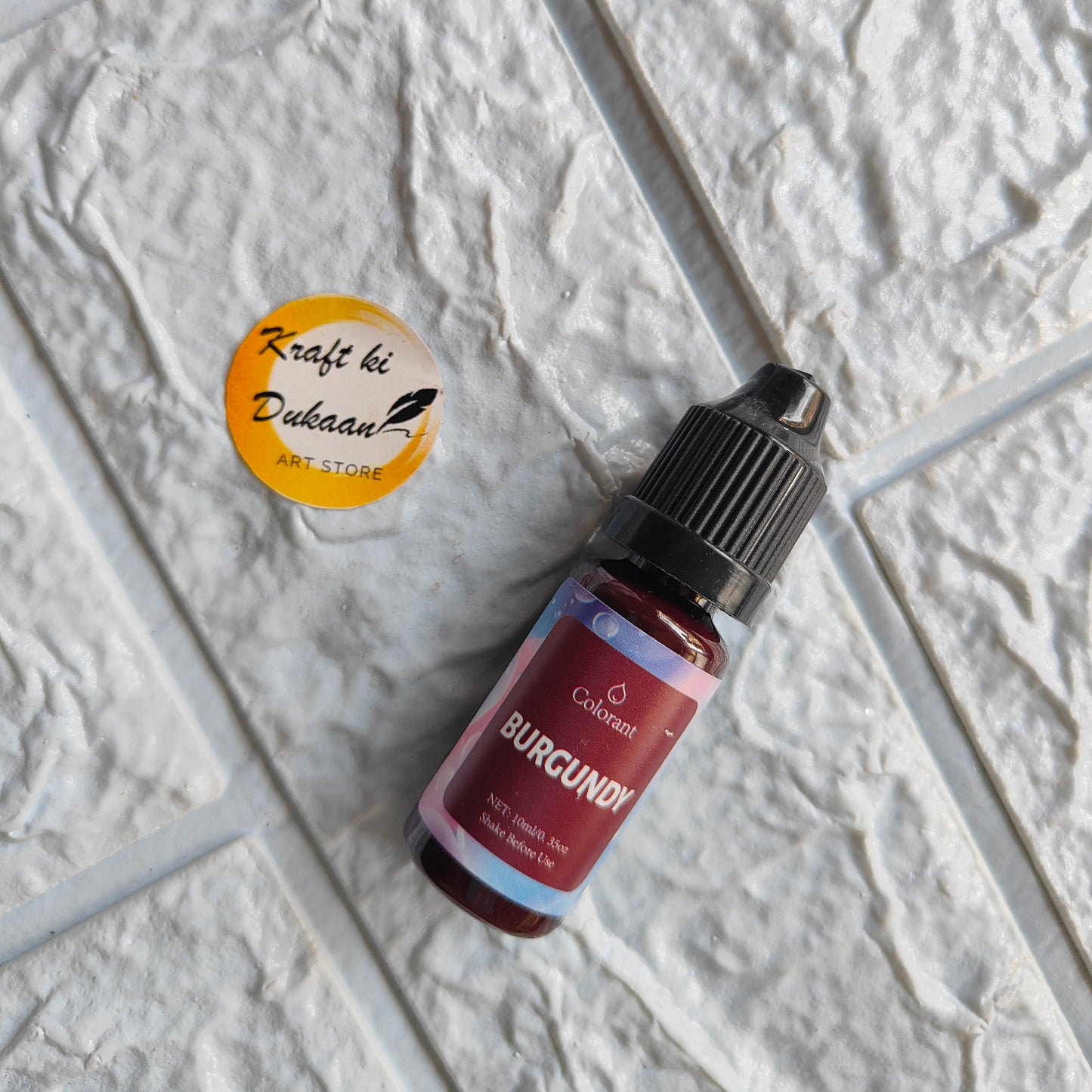 Burgundy resin pigment colorant bottle for crafting and art projects from Kraft ki Dukaan