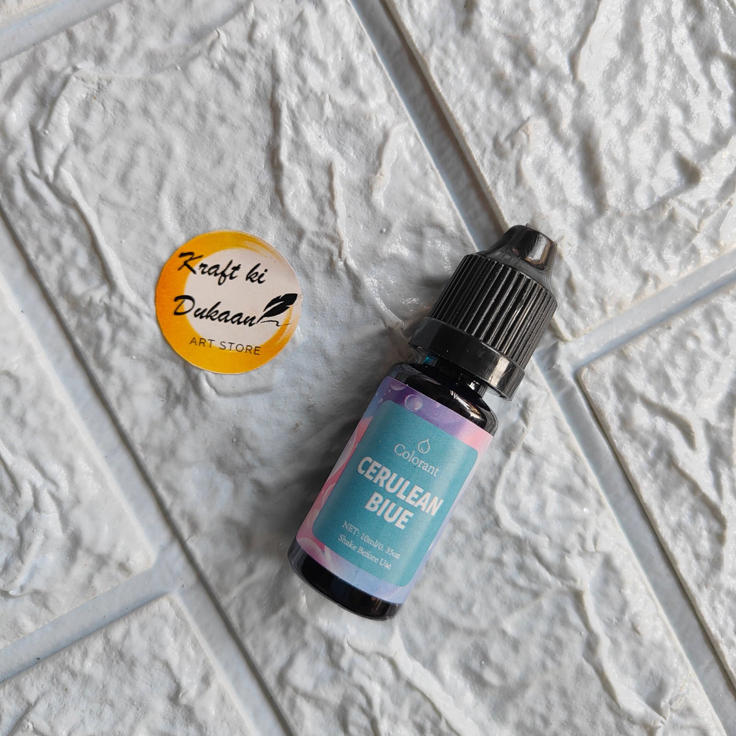 Cerulean Blue Resin Pigment Colorant Bottle for Crafting and Art Projects