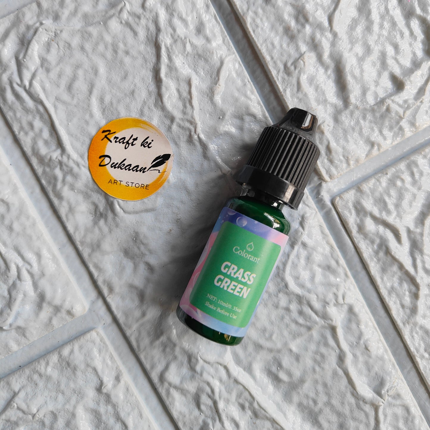 Grass Green Resin Pigment Colorant Bottle by Kraft ki Dukaan for vibrant craft projects