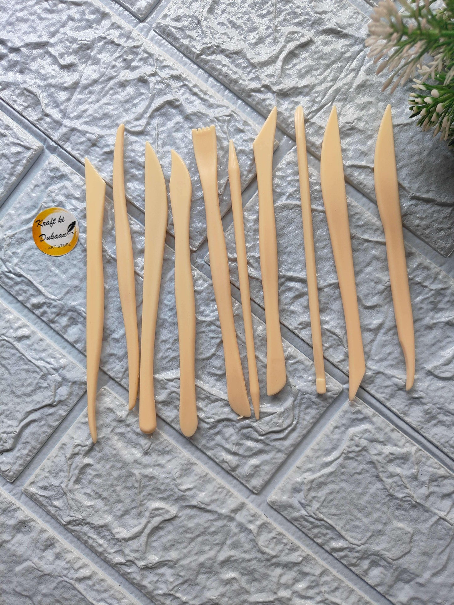 10PC pottery clay sculpting tools, wooden modeling sticks with fine pointed tips