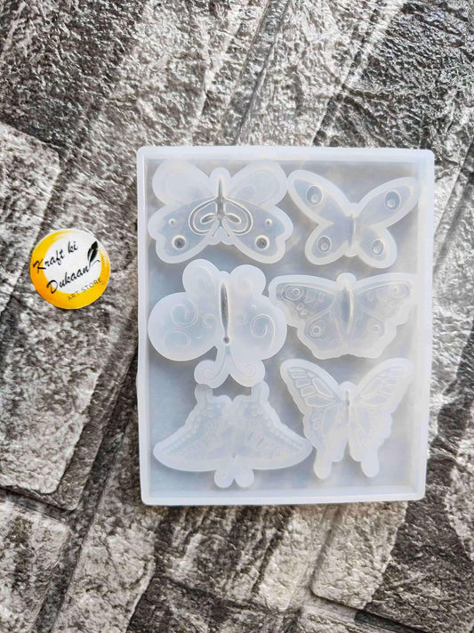 craft-ki-dukaan-butterfly-resin-mold-six-detailed-shapes-white