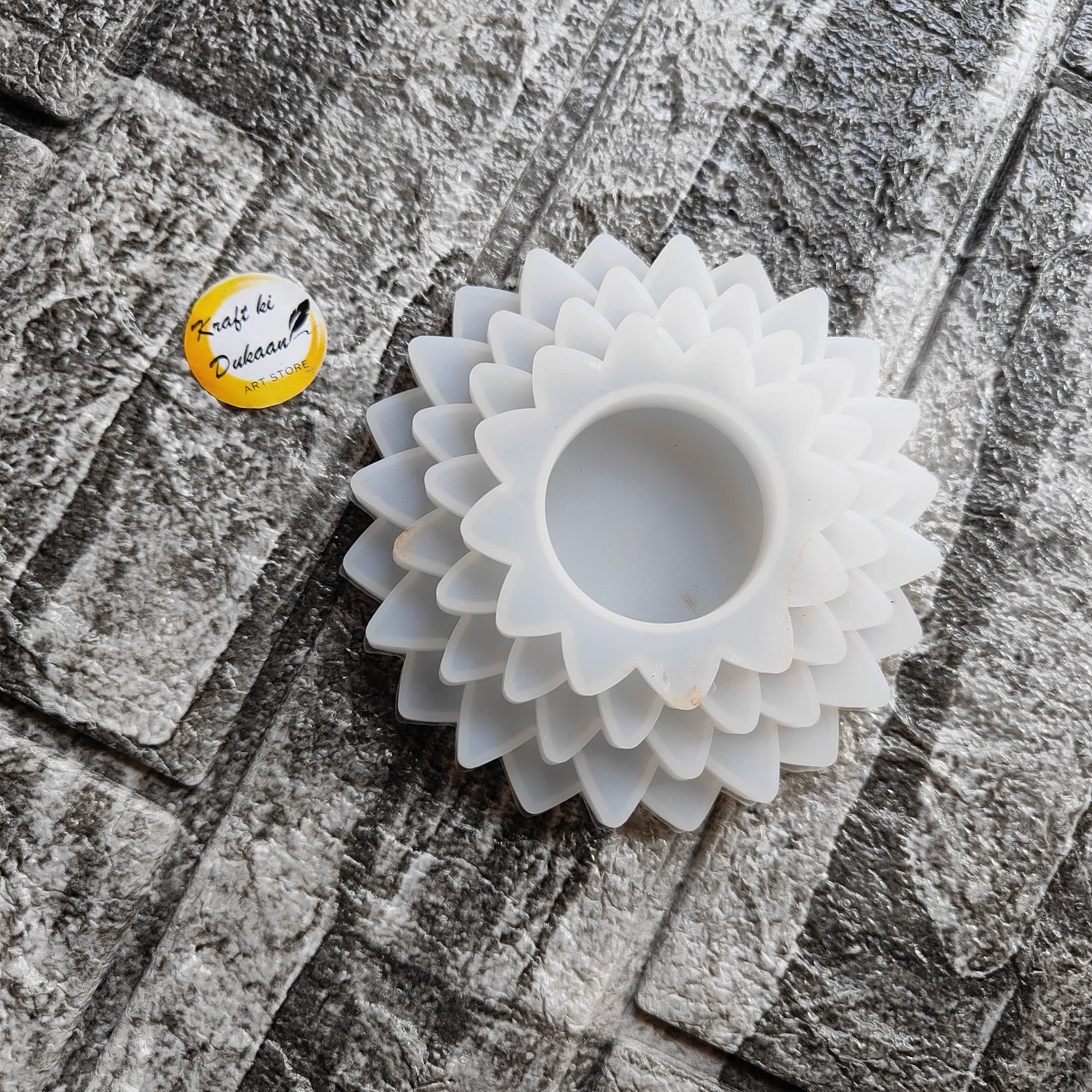 4 step flower mold for crafts by Kraft ki Dukaan, ideal for creating decorative T-light holders