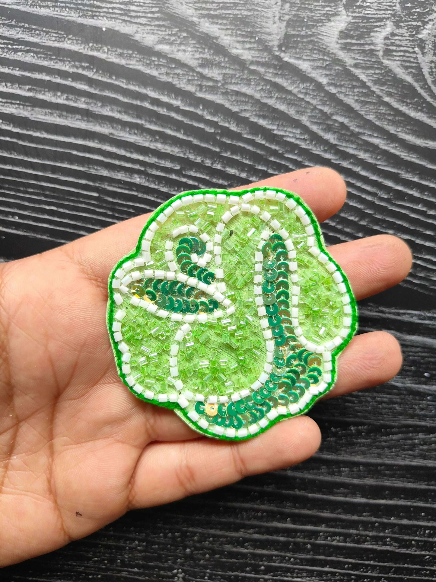 decorative-embroidered-patch-green-sequined-leaf