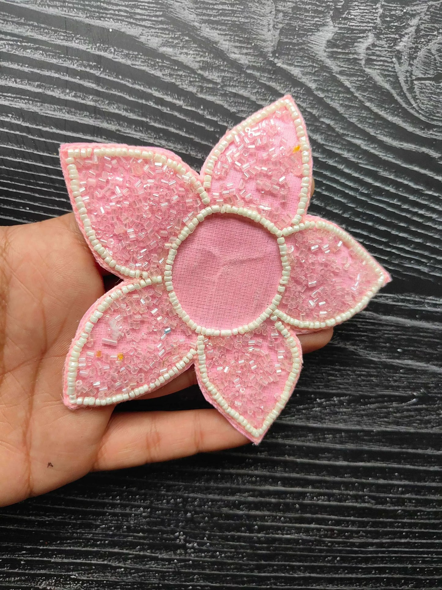 decorative-flower-patch-pink-beaded-flower