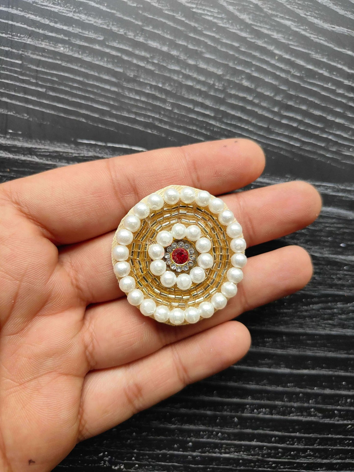 decorative-patch-for-crafts-pearl-design-golden-background