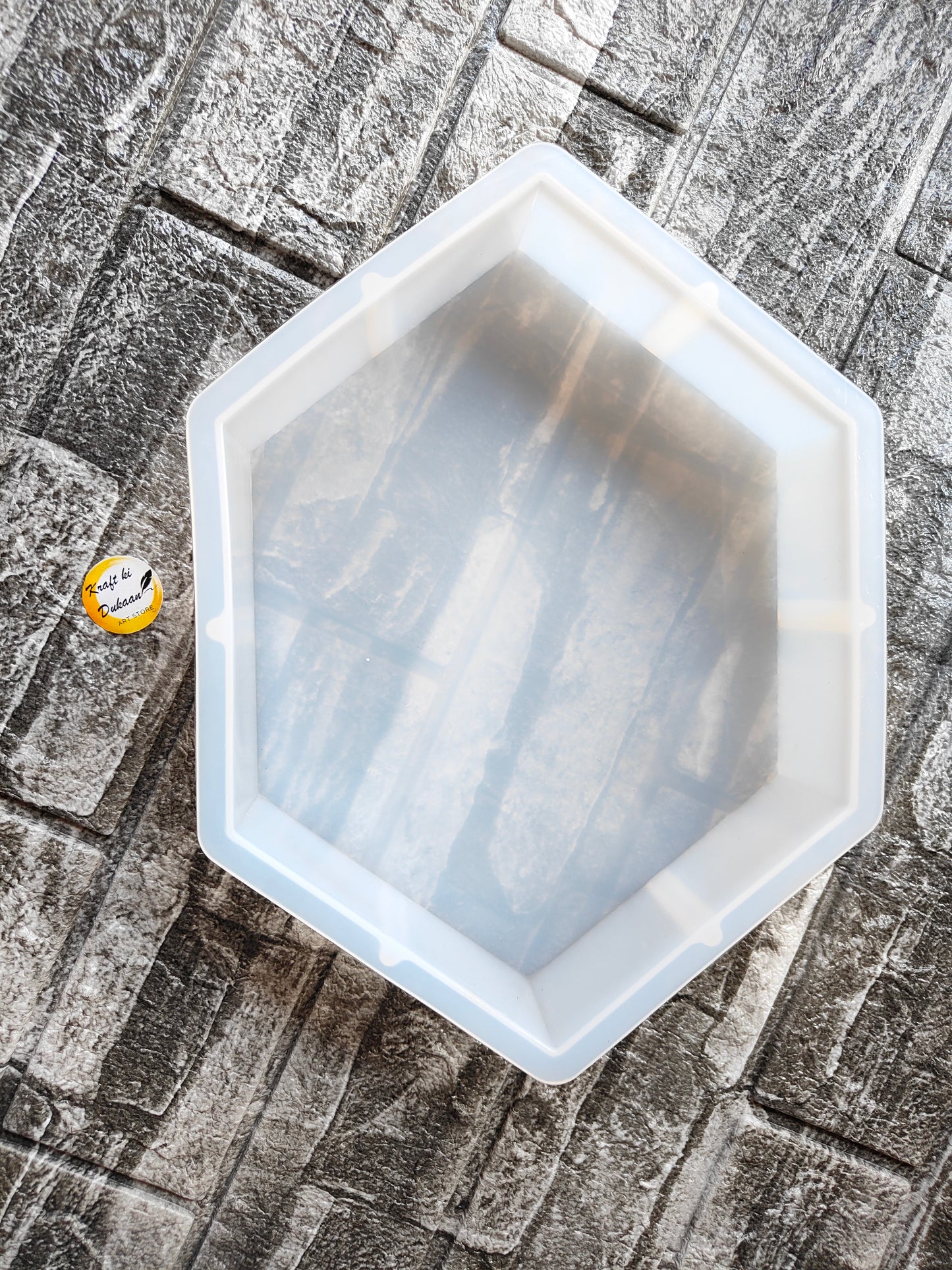 Deep hexagon resin mould from Kraft ki Dukaan for creating unique resin crafts