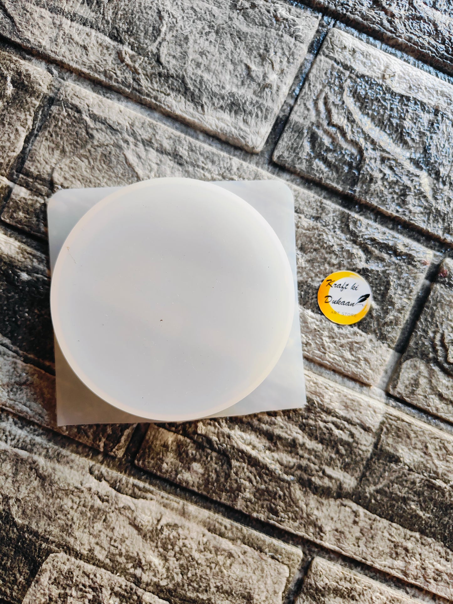 Clear silicone deep round coaster mould perfect for resin crafting and creative projects