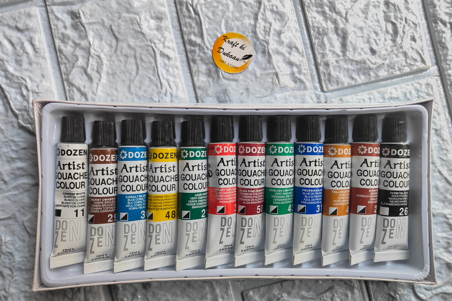 Dozen Artist Gouache Paint Set for Beginners with 12 vibrant colors in tubes for easy use