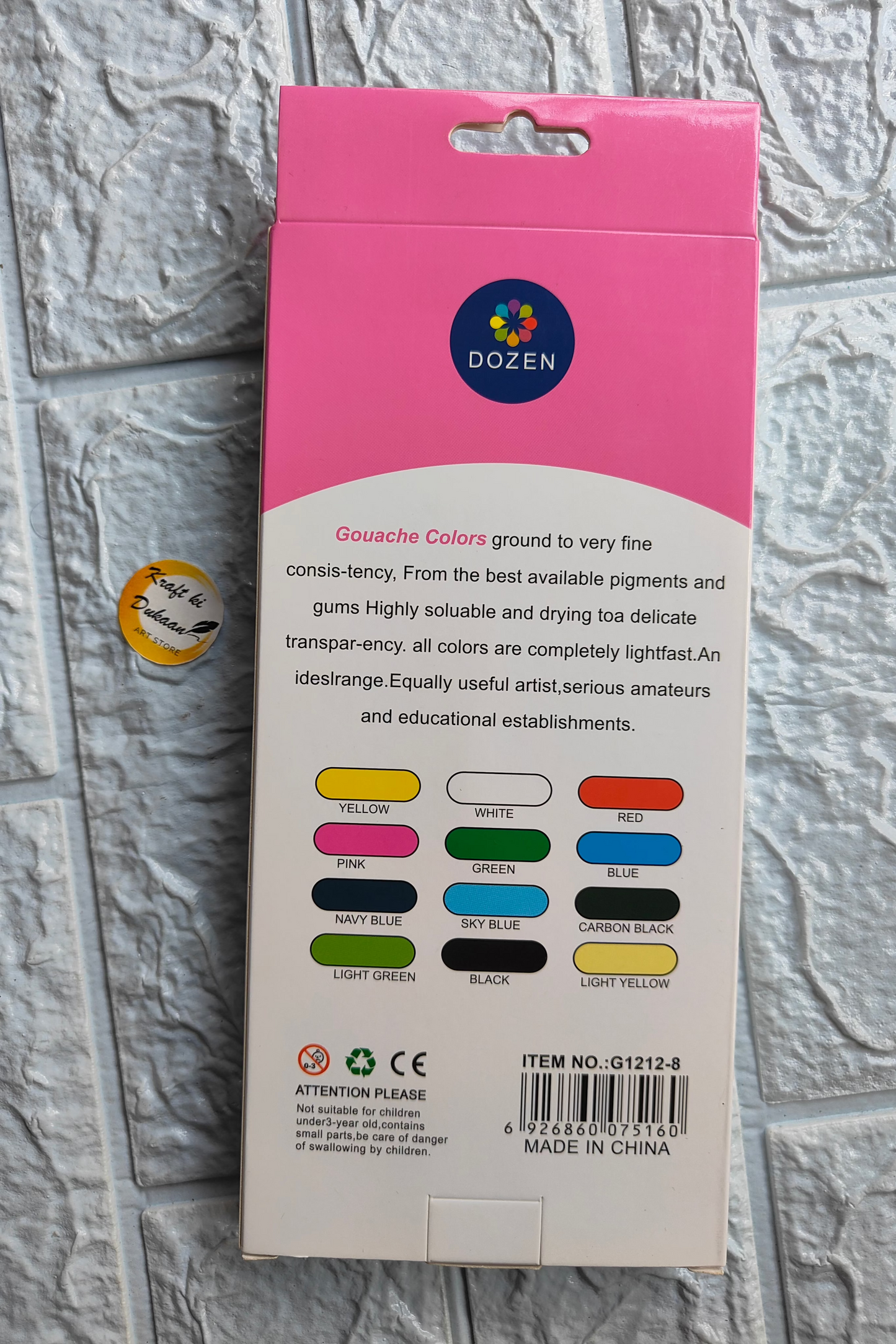 Gouache Colors in a Kraft ki Dukaan artist gouache paint set for beginners with various vibrant color options
