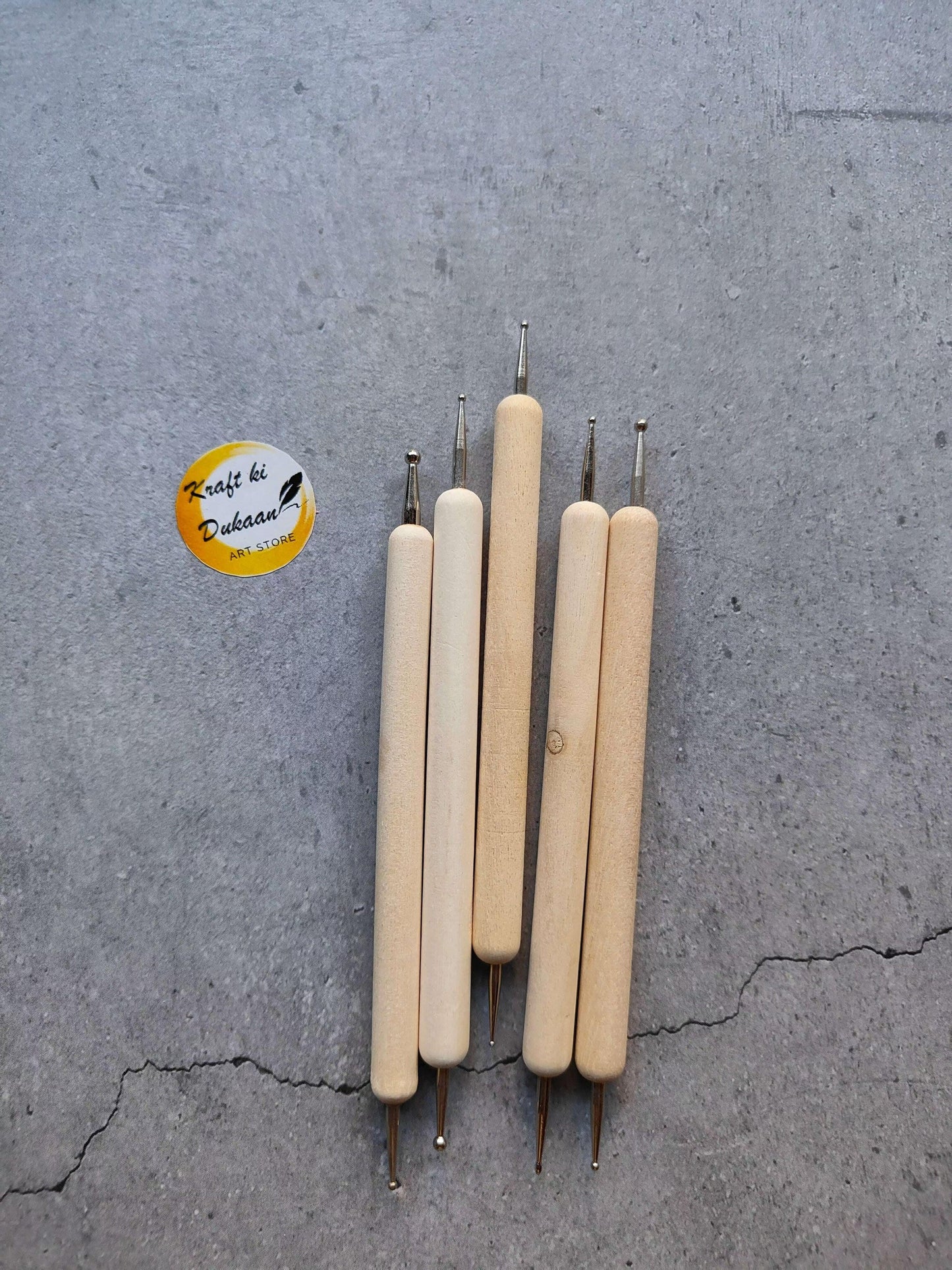 Dot mandala tool 5pc set of 5 wooden dotting pens with ball tips
