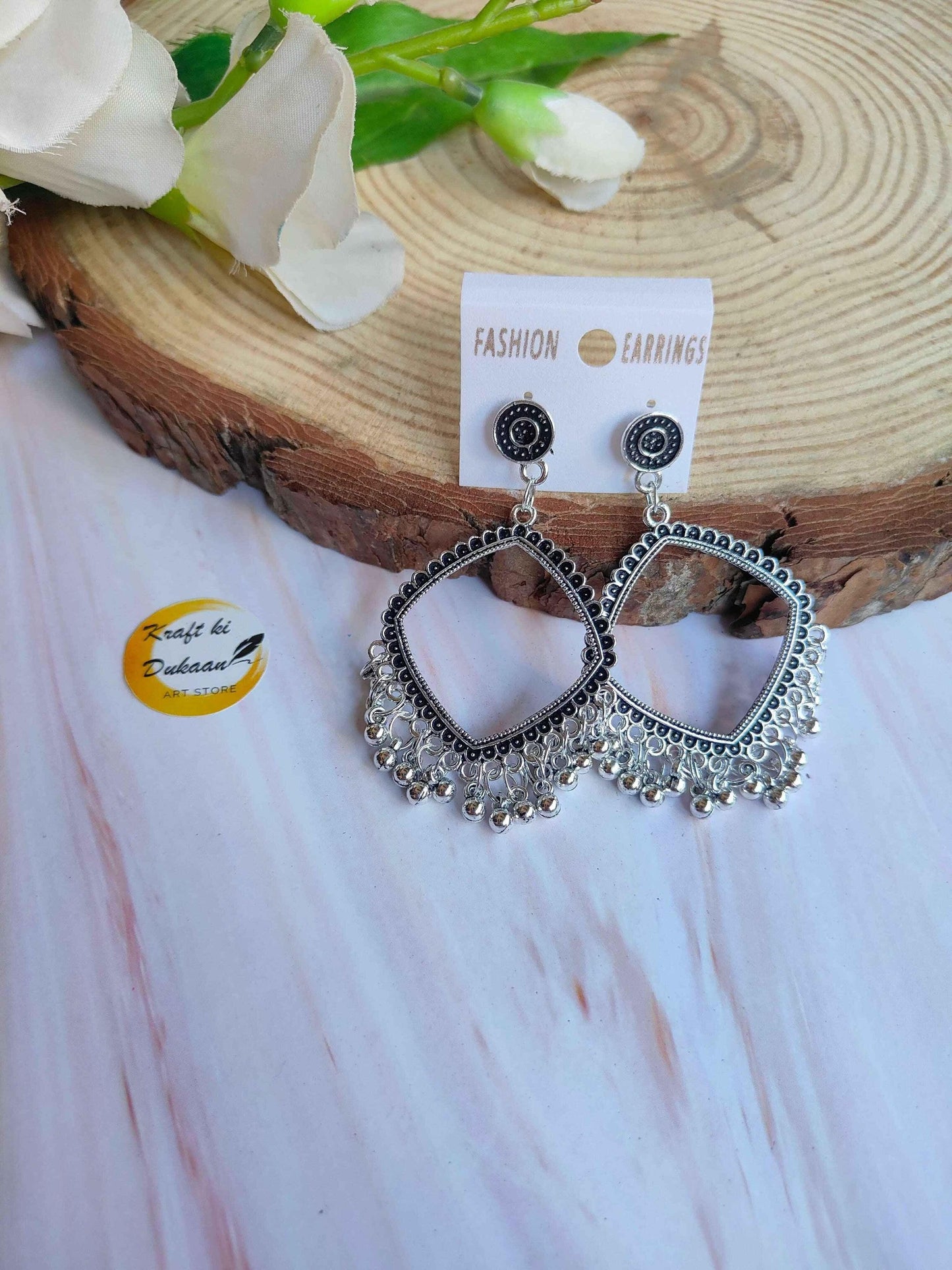 Silver Jhumka without Beads B15