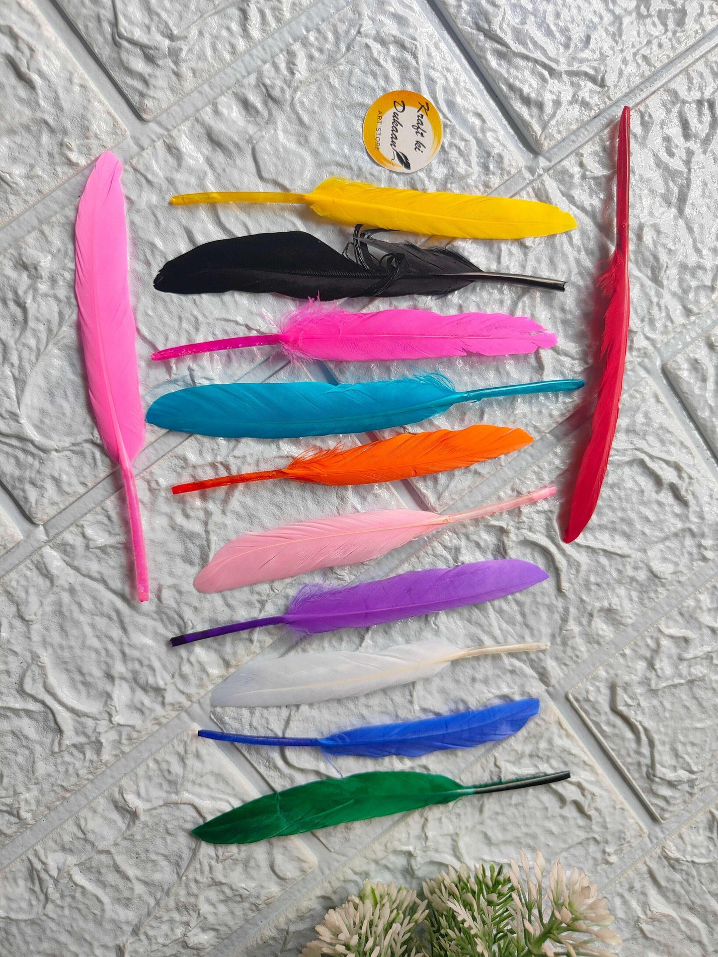 Feather Hard Mix: assorted multicolor feathers for crafts, hard texture
