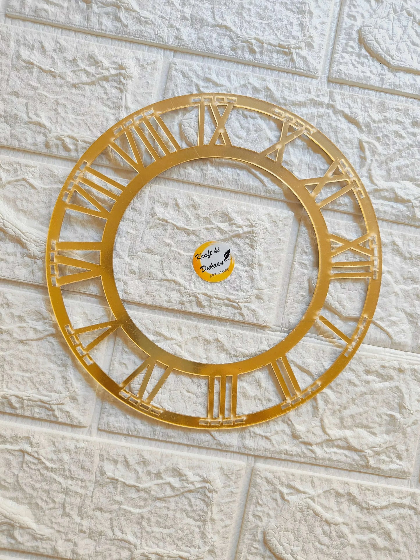 Golden Kraft ki Dukaan acrylic roman ring clock design, circular frame with Roman numerals