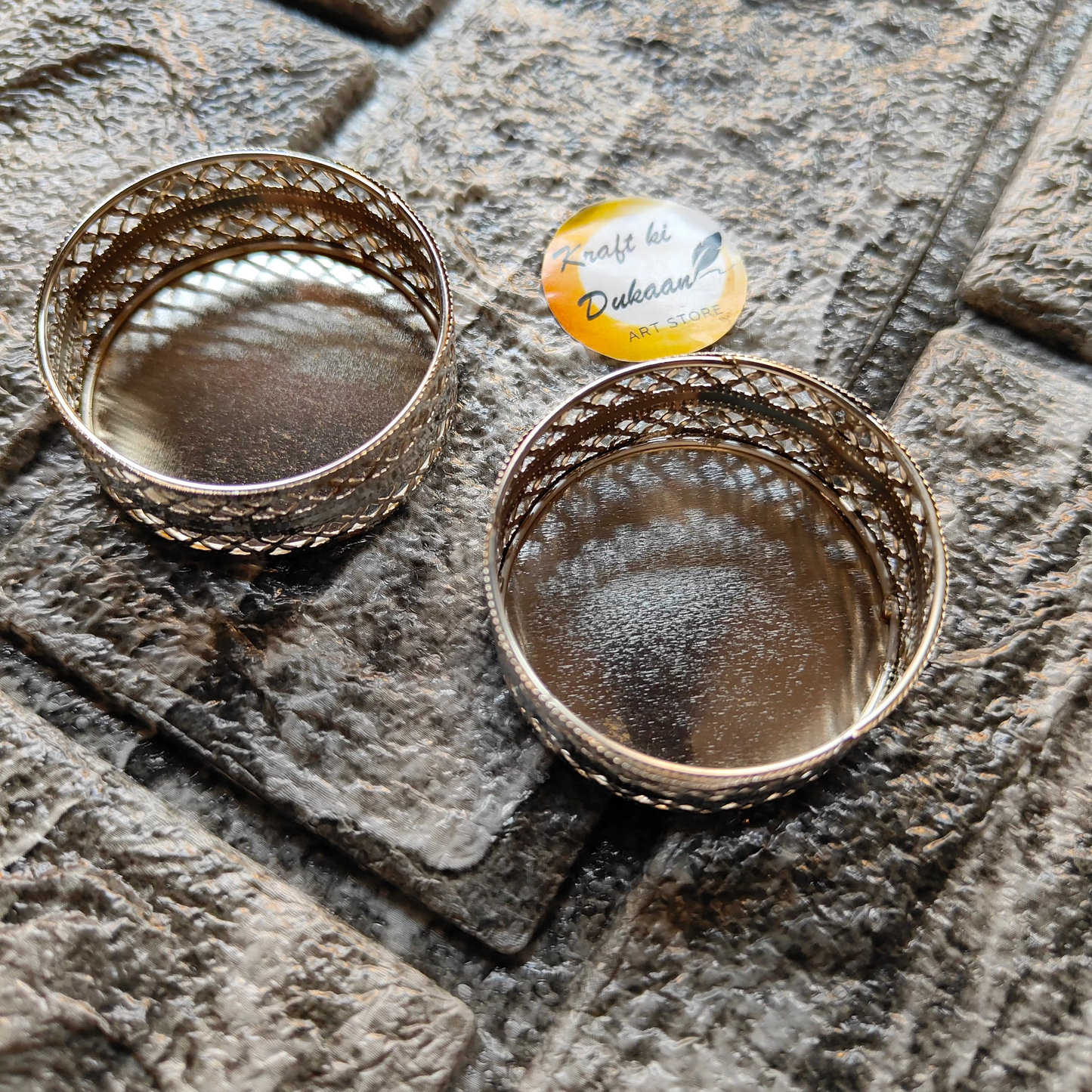 Handcrafted tea light stand set in intricate design perfect for enhancing home decor