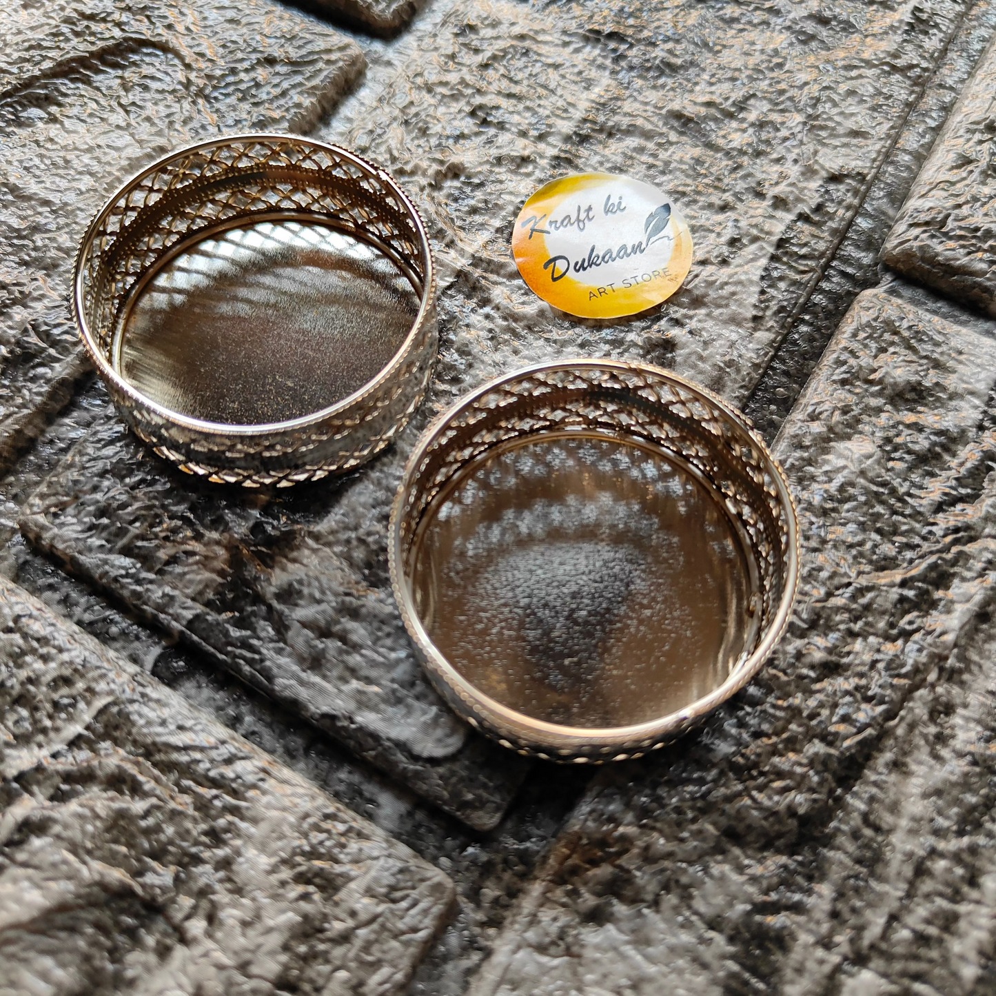 Set of two handcrafted tea light stand in elegant design for home decor and ambiance lighting