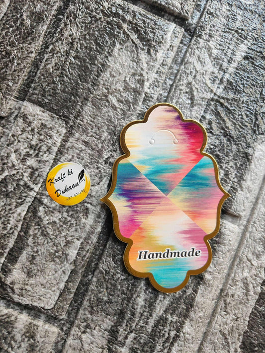 Colorful handmade jewellery display cards for showcasing jewelry items, vibrant design