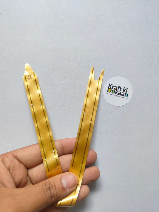 13" pull flower ribbon (gold), two gold ribbon strips with pull tabs