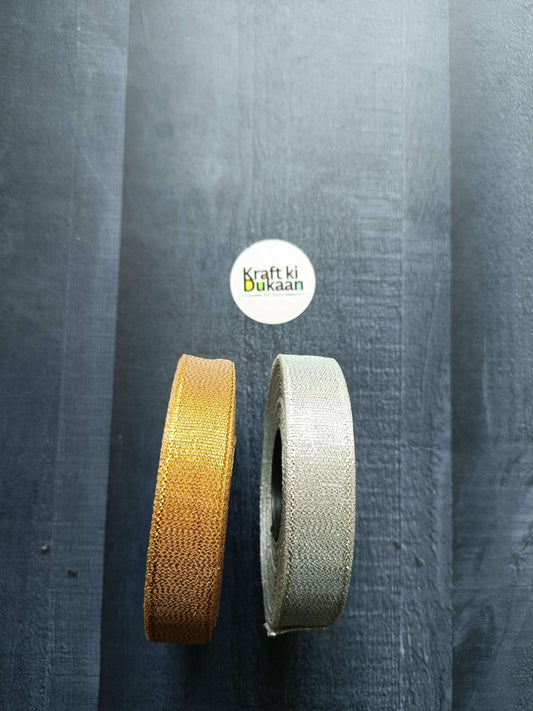 Tissue Ribbon Roll, Golden and Silver rolls shown side by side
