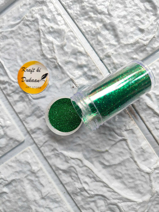 Chunky Glitters green glitter in clear tube with matching round cap