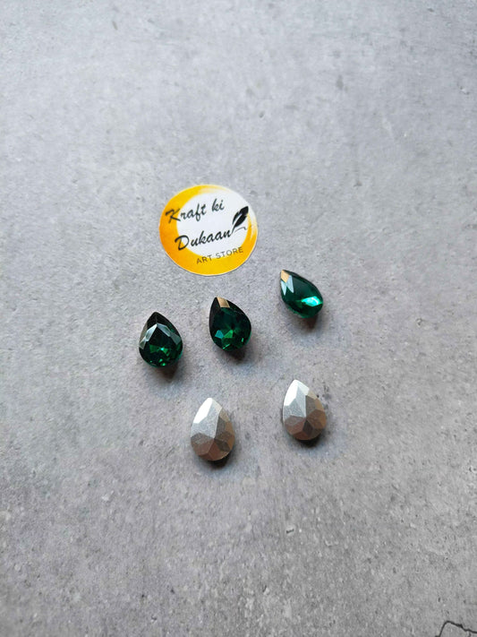 Drop Shape Diamond Glass Beads 10x14MM