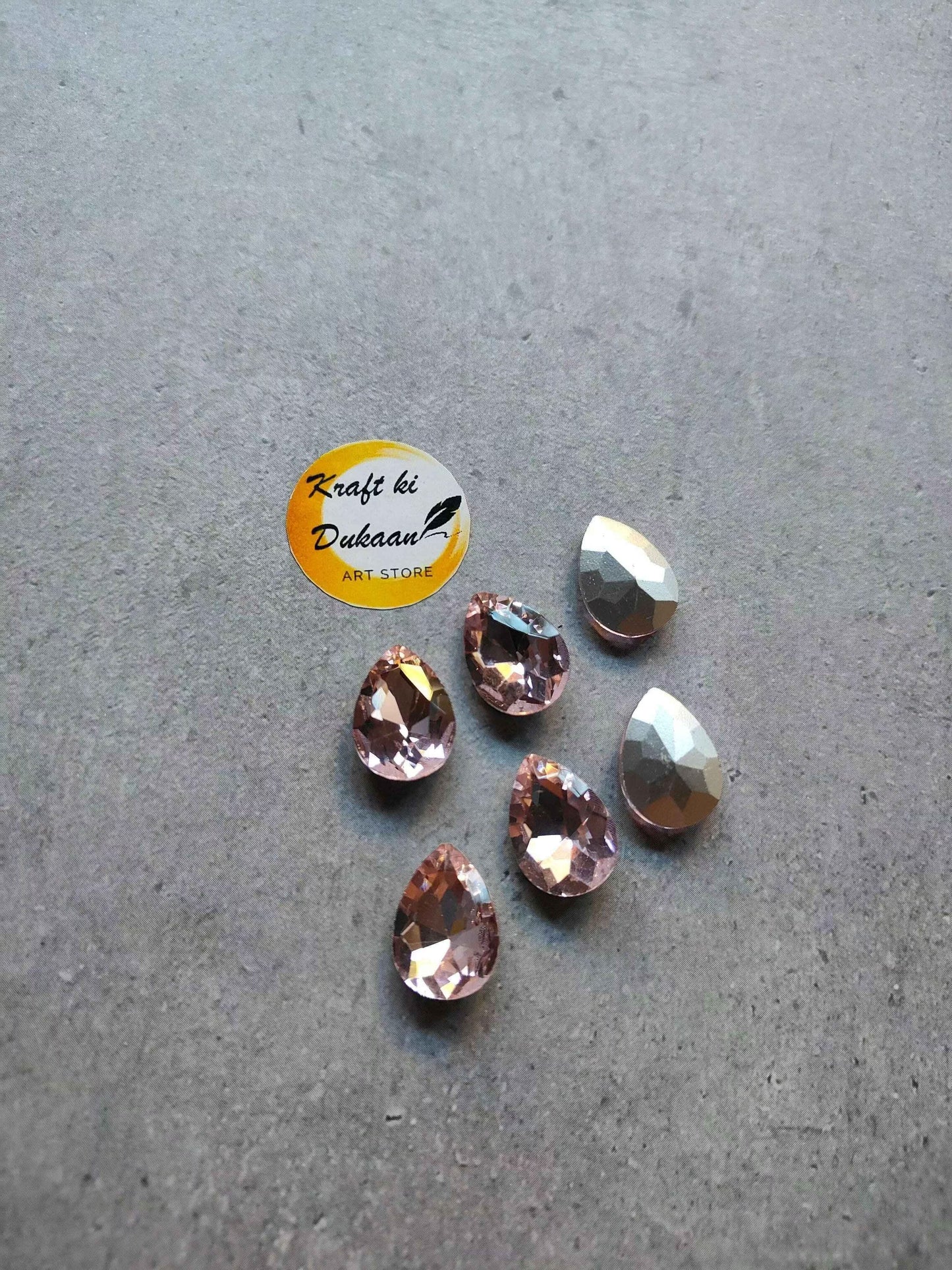 Drop Shape Diamond Glass Beads 10x14MM