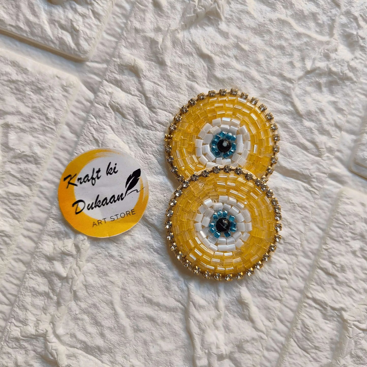 kraft-ki-dukaan-evil-eye-embroidered-patches-light-yellow