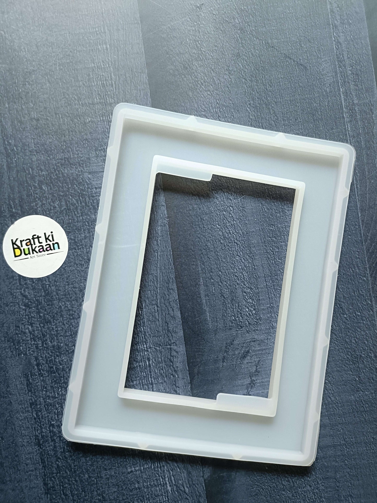 Frame Mould 6x8 inch: white plastic frame insert with inner cutout