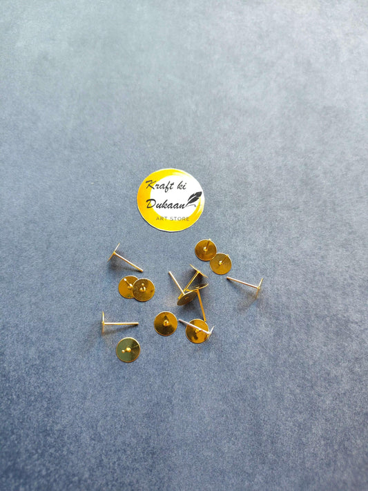 Earring stud pack of 50, all gold-tone round-disc stud earrings