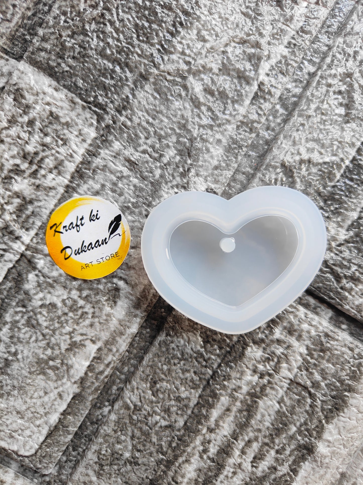 Silicone heart pendant mould for resin casting, ideal for jewelry making and art projects