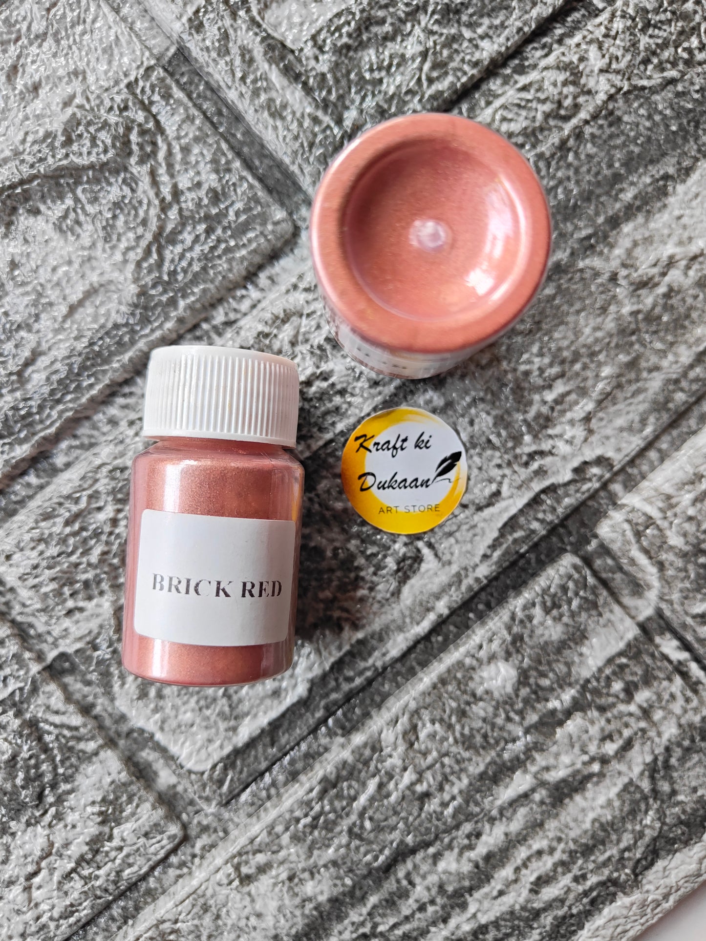 Brick Red Mica Powder for Resin Art in 10g Bottle from Kraft ki Dukaan