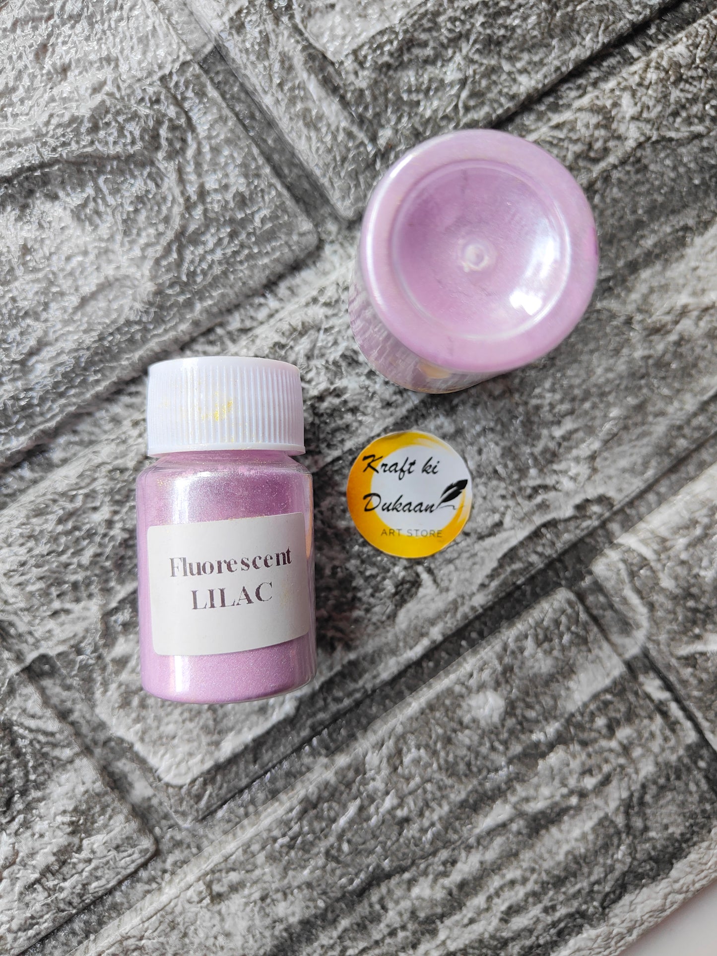 Fluorescent Lilac Mica Powder for Resin Art in a Small Bottle by Kraft ki Dukaan