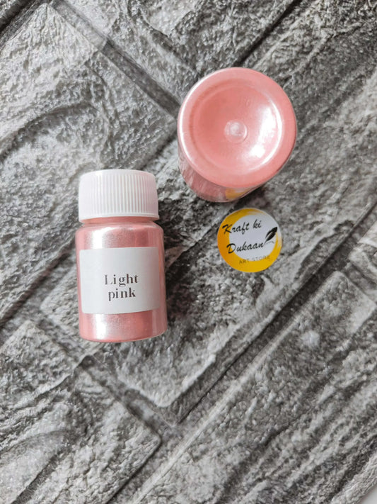 Light pink mica powder for resin art by Kraft ki Dukaan in a small jar